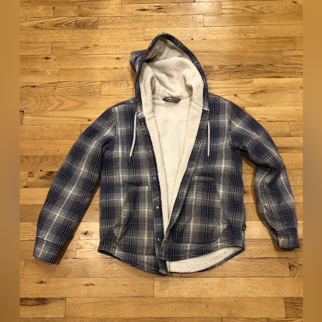 The North Face Fleece Hooded Flannel Jacket Size Small